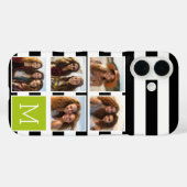 ブラックライムストライプのフォトコラージモノグラム Case-Mate iPhoneケース (裏面 (横))
