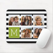 ブラックライムストライプのフォトコラージュカスタムモノグラム マウスパッド (マウス)