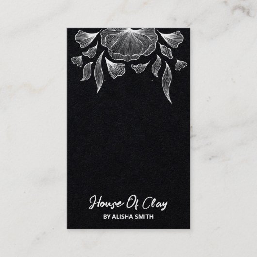 ブラックラインアートイヤリング包装カード 名刺 (正面)