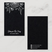 ブラックラインアートイヤリング包装カード 名刺 (正面/裏面)