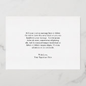 ブラックラインアート結婚フローラサンキューカード 箔招待状 (裏面)