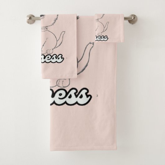 ブラックラインスケッチのスウィートキットン バスタオルセット (インサイチュ)