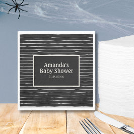 ブラックラインハロウィーンベビーシャワー スタンダードランチョンナプキン