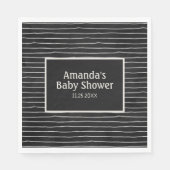 ブラックラインハロウィーンベビーシャワー スタンダードランチョンナプキン (正面)