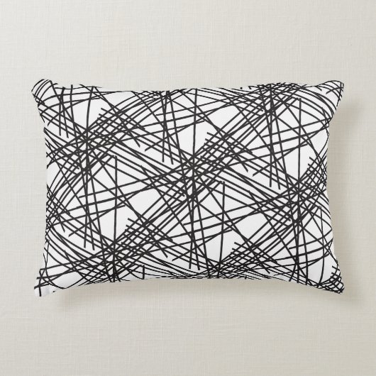 ブラックラインメッシュエフェクトデザイン アクセントクッション (正面)