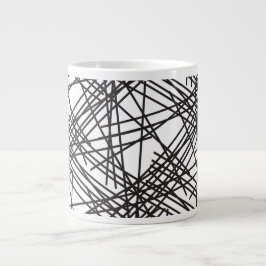 ブラックラインメッシュエフェクトデザイン ジャンボコーヒーマグカップ