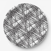 ブラックラインメッシュエフェクトデザイン ペーパープレート (正面)