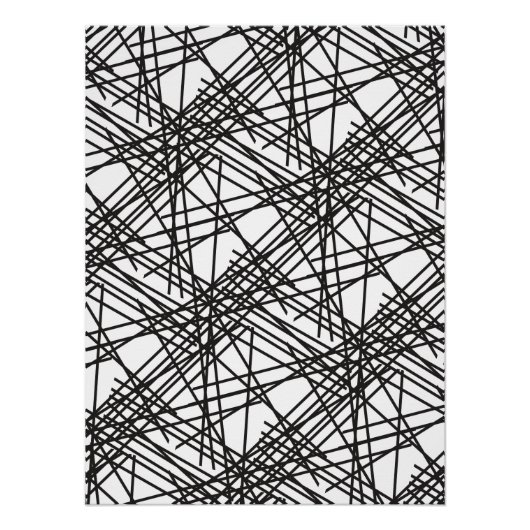 ブラックラインメッシュエフェクトデザイン ポスター (正面)