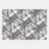 ブラックラインメッシュエフェクトデザイン ラッピングペーパーシート (正面)