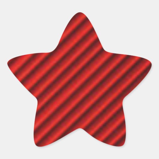 ブラックライン付きレッドボール抽象デザイン 星シール (正面)