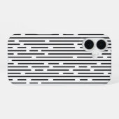 ブラックライン幾何学模様 iPhone 16ケース (裏面横)