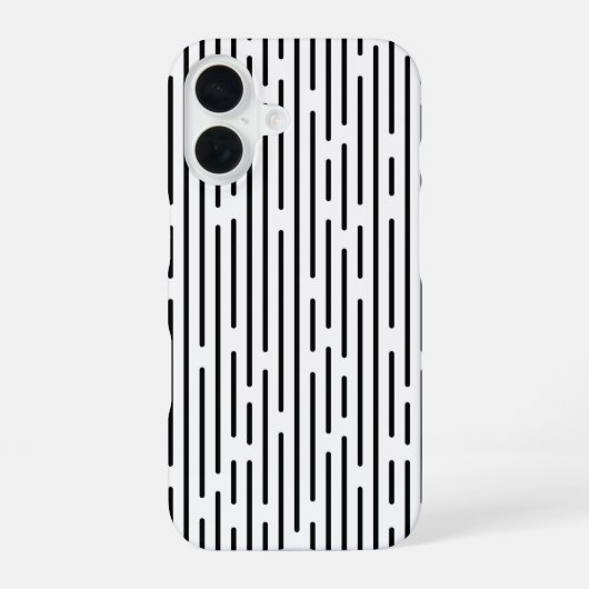 ブラックライン幾何学模様 iPhone 16ケース (裏面)