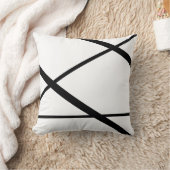 ブラックライン抽象芸術アート2ミニマモダンリスト クッション (ブランケット)