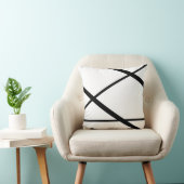 ブラックライン抽象芸術アート2ミニマモダンリスト クッション (椅子)