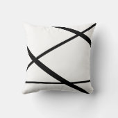 ブラックライン抽象芸術アート2ミニマモダンリスト クッション (裏面)
