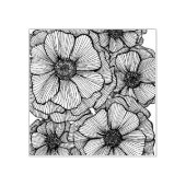 ブラックライン花ゴムスタンプ ラバースタンプ (インプリント)