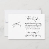 ブラックライン花模様葬式悔やみや弔慰サンキュー ノートカード (正面)