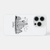 ブラックライン ダラス イラスト iPhoneケース (裏面横)