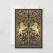 ブラックライ王室のオン中世金ゴールド結婚式招待状 招待状 (裏面)