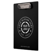 ブラックラウンドカスタムロゴビジネスブランドのクリップボード クリップボード (左)