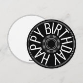 ブラックラウンドスチームホイールハッピーバースデーグリーティング シーズンカード (正面/裏面)