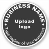 ブラックラウンドビニールステッカーのビジネスタグライン シール (正面)