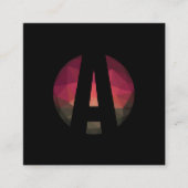 ブラックラウンドモノグラムのロゴデザイン スクエア名刺 (正面)