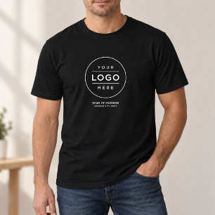 ブラックラウンドロゴ ビジネス名 場所 Tシャツ