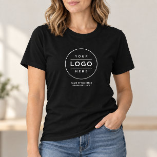 ブラックラウンドロゴ ビジネス名 所在地 Tシャツ