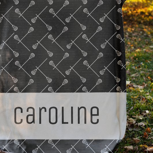 ブラックラクロスホワイトスティックパターン（の模様が）ある フリースブランケット