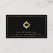 ブラックラグジュアリーエレガントロゴ 名刺 (正面)