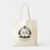 ブラックラグジュアリークラウン結婚ズモノグラム トートバッグ (裏面)