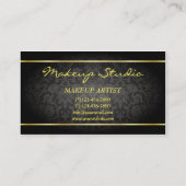 ブラックラグジュアリーゴールデンカラフルリップメイクアップアーティスト 名刺 (裏面)