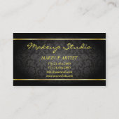 ブラックラグジュアリーゴールデンカラフルリップメイクアップアーティスト 名刺 (裏面)