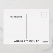 ブラックラグジュアリーゴールドフォイルイードムバラクカード 箔シーズンポストカード (裏面)