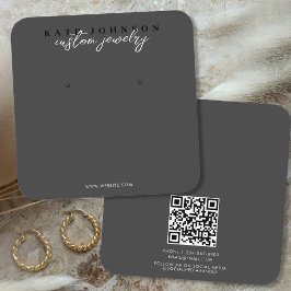 ブラックラグジュアリージュエリーホルダーイヤリングディスプレイスクリプト スクエア名刺