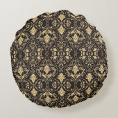 ブラックラグジュアリーパター ラウンドクッション (裏面)