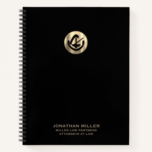 ブラックラグジュアリーロゴ ノートブック (正面)