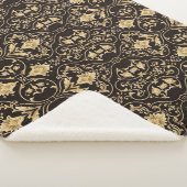 ブラックラグジュアリー模様 シェルパブランケット (3/4)