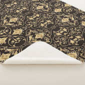 ブラックラグジュアリー模様 シェルパブランケット (3/4)