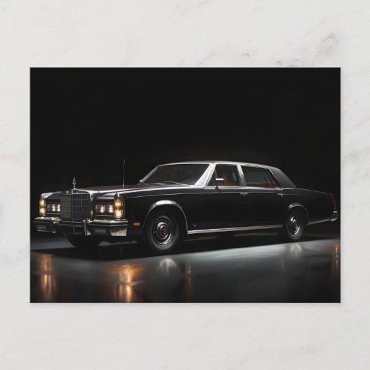 ブラックラグジュアリー車 ポストカード (正面)