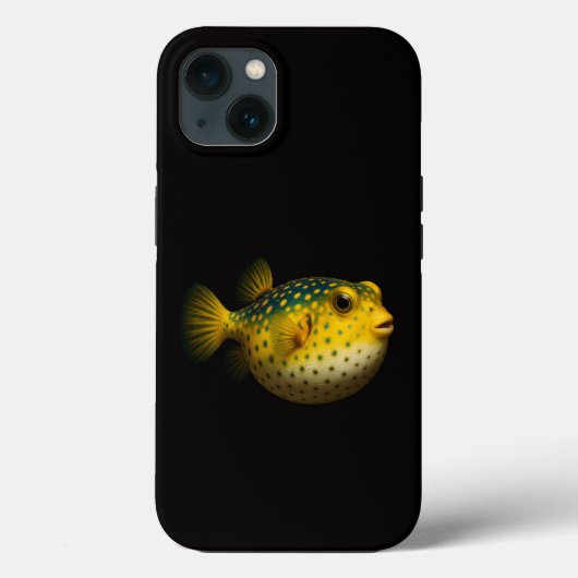 ブラックラグジュアリーiPhone13ケース、黄色いハタタテダイ Case-Mate iPhoneケース (裏面)
