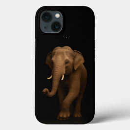 ブラックラグジュアリーiPhone 13 インドゾウデザイン iPhone 13ケース