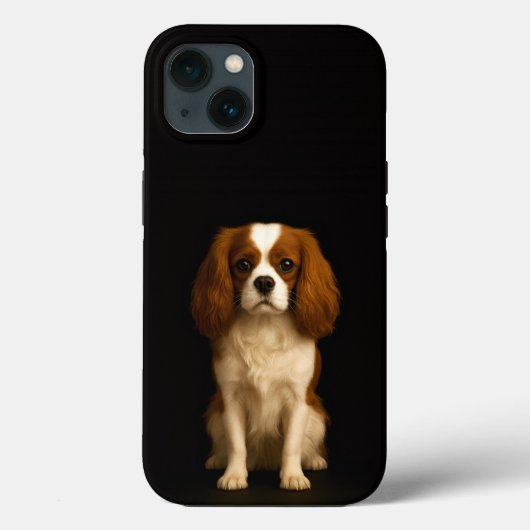 ブラックラグジュアリーiPhone 13、スイートキャバリアースパニエル Case-Mate iPhoneケース (裏面)