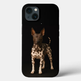 ブラックラグジュアリーiPhone 13 ヘアレス・テリア iPhone 13ケース