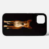 ブラックラグジュアリーiPhone 13、洗練されたバセンジー犬 Case-Mate iPhoneケース (裏面 (横))