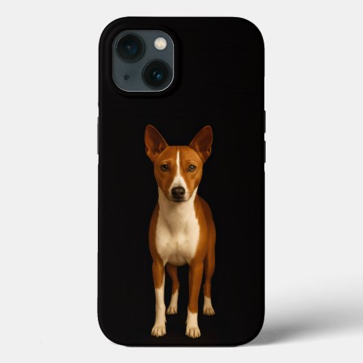 ブラックラグジュアリーiPhone 13、洗練されたバセンジー犬 Case-Mate iPhoneケース (裏面)