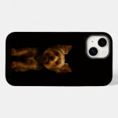 ブラックラグジュアリーiPhone 14 カバー、ヨークシャーテリア Case-Mate iPhoneケース (裏面 (横))