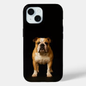 ブラックラグジュアリーiPhone 15ケース、スタミナ・ブルドッグ Case-Mate iPhoneケース (裏面)