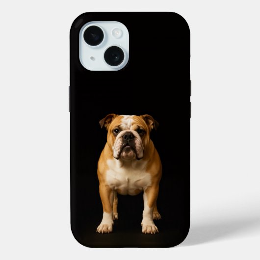 ブラックラグジュアリーiPhone 15ケース、スタミナ・ブルドッグ Case-Mate iPhoneケース (裏面)